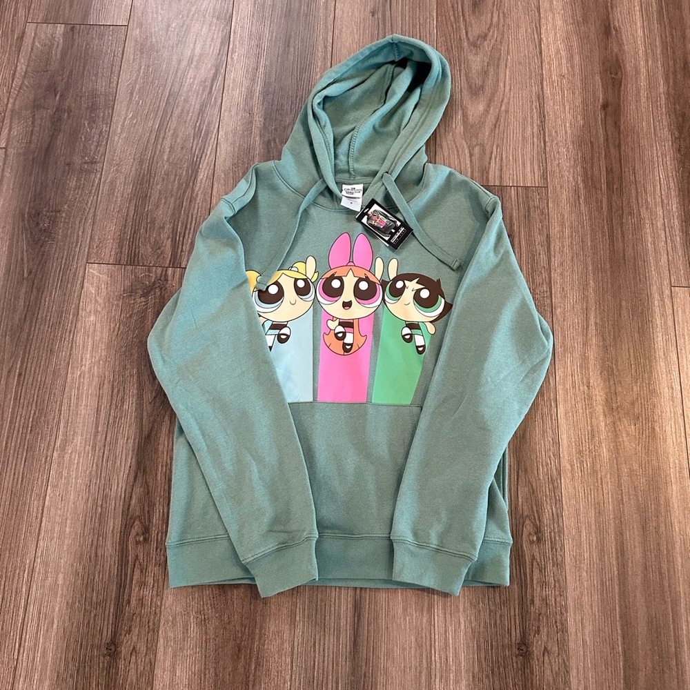 NEW Powerpuff Girls Green Hoodie, Size Medium